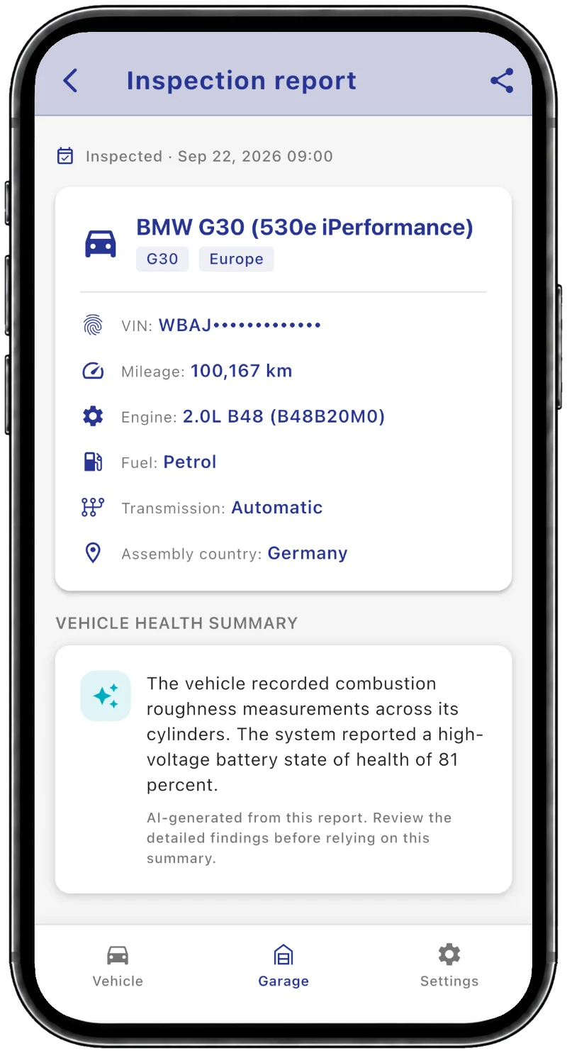 BimmerInspect inspection report